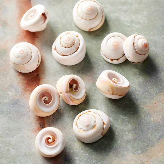 12 Packs: 13 ct. (156 total) White Swirl Shell Beads, 16mm by Bead Landing™